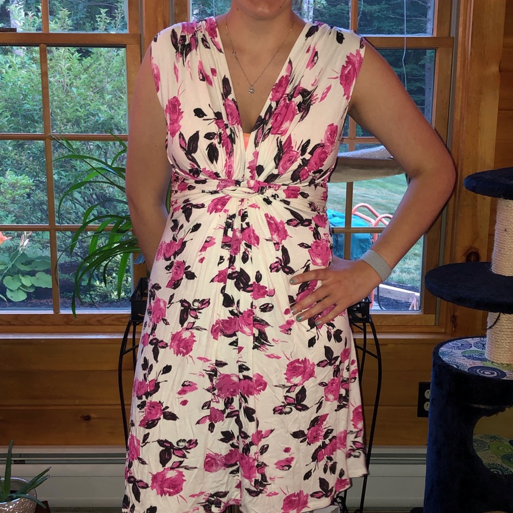 Pink floral dress size 10